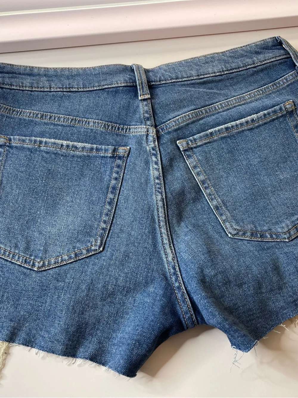 2 Old Navy OG straight Jean shorts, Dark Blue and Light Blue Wash - Picture 5 of 5